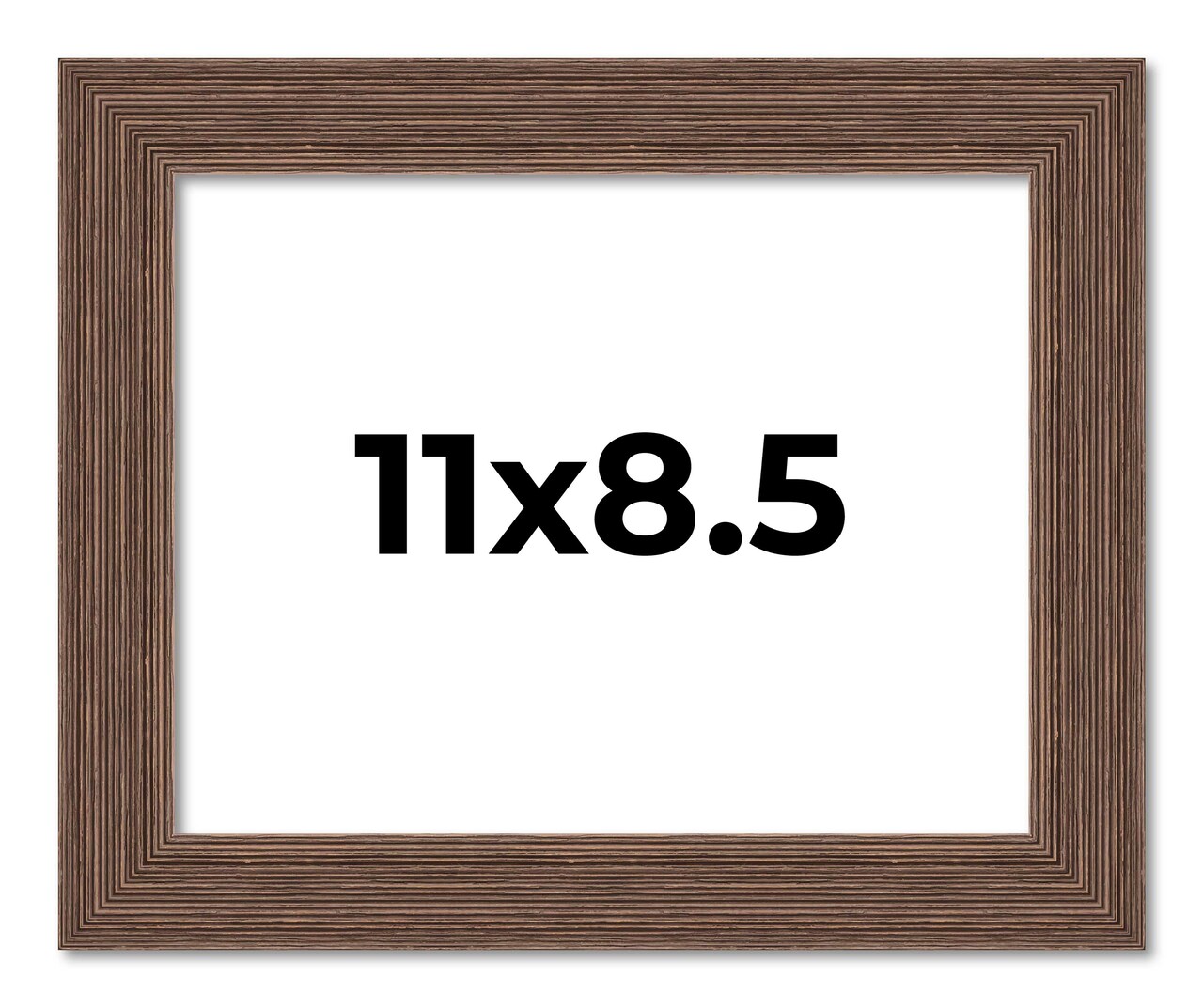 11x8.5 Wide Barnwood Picture Frame with UV-Resistant Acrylic & Acid Free Backing, Available in 6 Paint Finishes - Grey, Brown, White, and Black